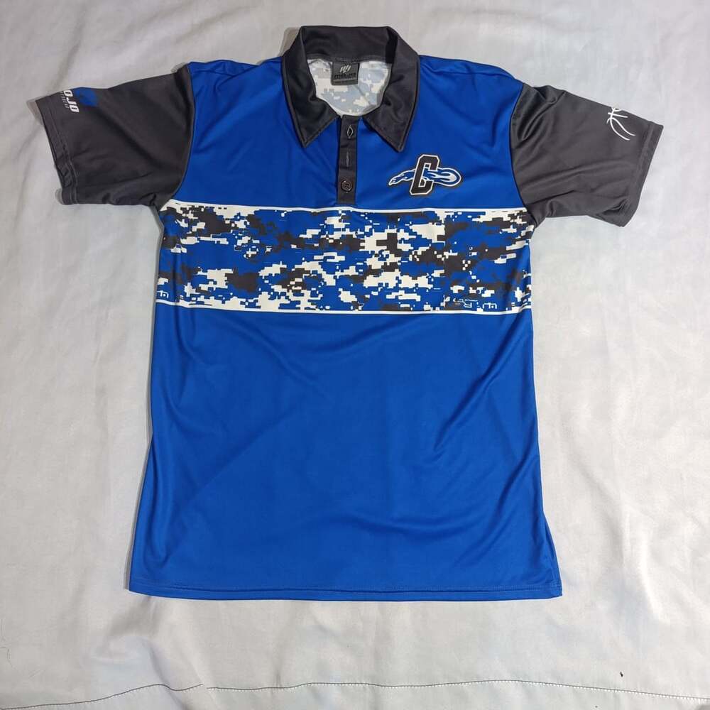Mojo Sportswear Digital Camo Polo Shirt Size L Blue